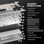  YUNZII AL66 Wireless Mechanical Keyboard,65% Knob Control Aluminum Gaming Keyboard Bluetooth/2.4G/Wired Hot Swappable Pre-lubed Switches, Gasket Mounted RGB...