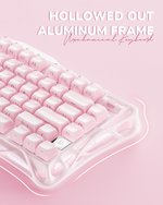 GravaStar Mercury K1 75% Pink Wireless Keyboard, Aluminum Alloy Exoskeleton Design Mechanical Gaming Keyboard, Gasket Hot-Swap Socket, Linear Switches, RGB