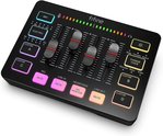  FIFINE Gaming Audio Mixer, Streaming RGB PC Mixer with XLR Microphone Interface, Individual Control, Volume Fader, Mute Button, 48V Phantom Power, for.