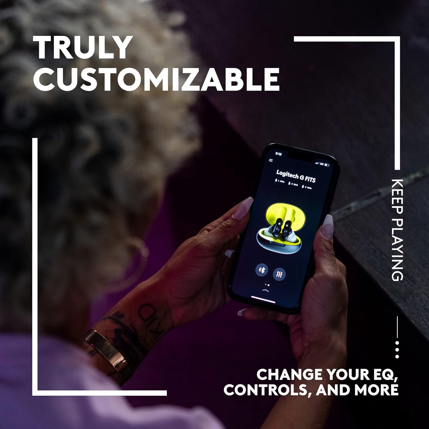  Logitech G FITS True Wireless Gaming Earbuds, Custom Moulded Fit, LIGHTSPEED + Bluetooth, Four Beamforming Microphones, PC, Mac, PS5, PS4, Mobile, Nintendo.