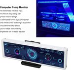  8.8Inch Display Computer Temp Monitor, CPU Hardware External Expansion Display High Resolution Screen Data Monitor for Computer Case PC, PC Sensor Panel...