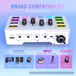  FIFINE Audio Mixer, Gaming Streaming PC Mixer with Slider Fader, XLR Microphone Interface, Monitoring, for Video/Game Voice/Podcast Recording-AmpliGame SC3W