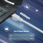  Cat 8 Ethernet Cable 10M White, High Speed Up To 40Gbps Bandwidth Up To 2000Mhz, Cat 8 LAN Network Cord Compatible for Gaming PC PS5 PS4 PS6 Xbox Modem..