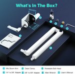  FIFINE Boom Arm Mic Stand, Low Profile Microphone Arm Stand, Podcast Mic Boom Arm with Desk Mount, Cable Channels Management, Metal Boom Arm White for...