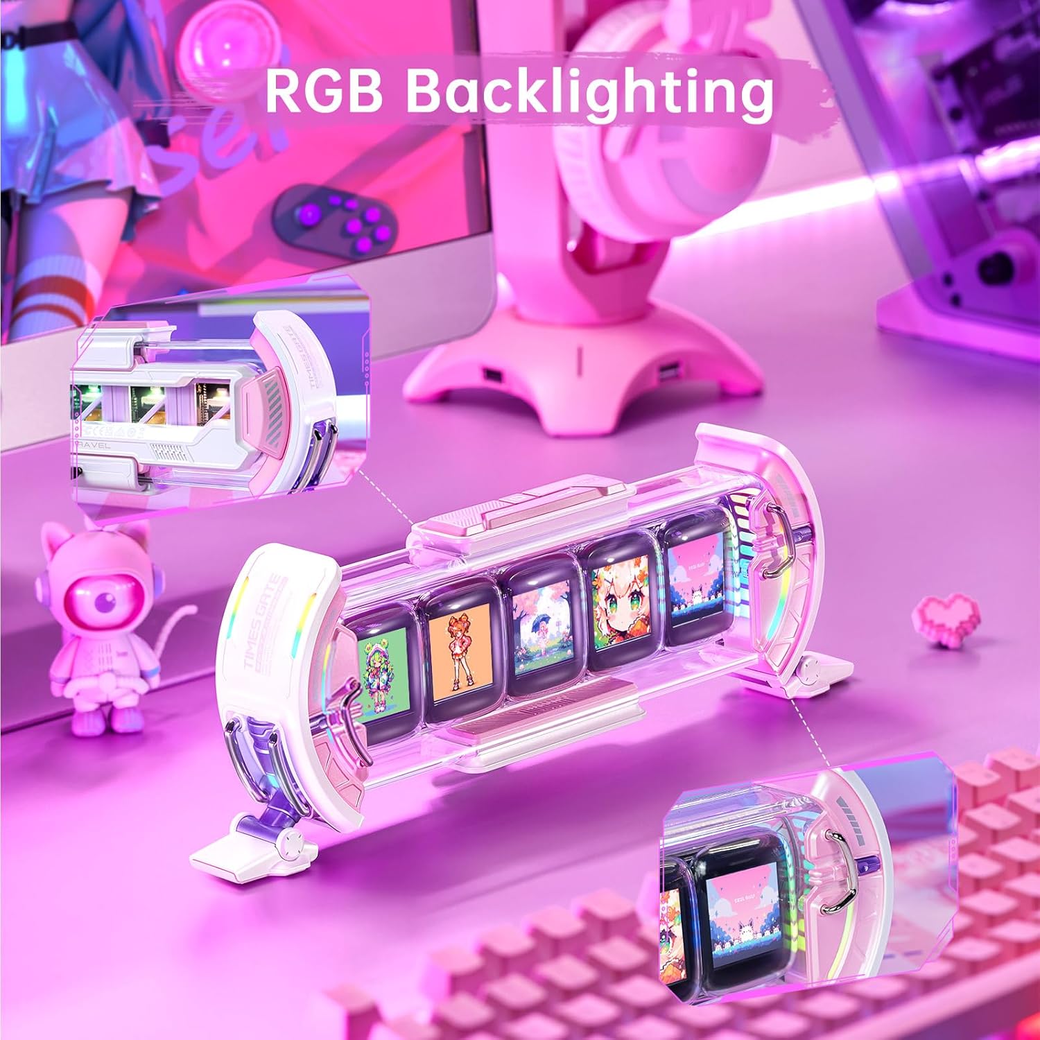 Gaming Digital Clock with Smart App-Controlled, Support Weather Forecast, Stock Market/Exchange Rate, Social Media, Pixel Art.