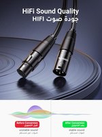 UGREEN XLR Cable, Microphone XLR Male to Female Extension Cable 2M XLR Jack Extender Cord for PA System, Studio Recorder, Amplifier, Mixer, Speaker System, or Professional Recording, Playing Live