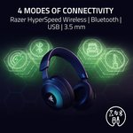 Razer Kraken V4 Pro Wireless Gaming Headset: OLED Control Hub - HD Haptics - 2.4GHz Wireless - Bluetooth - USB - 3.5 mm - Super Wideband Mic - For PC, Mac,