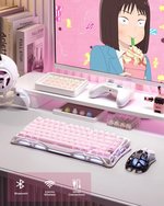 GravaStar Mercury K1 75% Pink Wireless Keyboard, Aluminum Alloy Exoskeleton Design Mechanical Gaming Keyboard, Gasket Hot-Swap Socket, Linear Switches, RGB