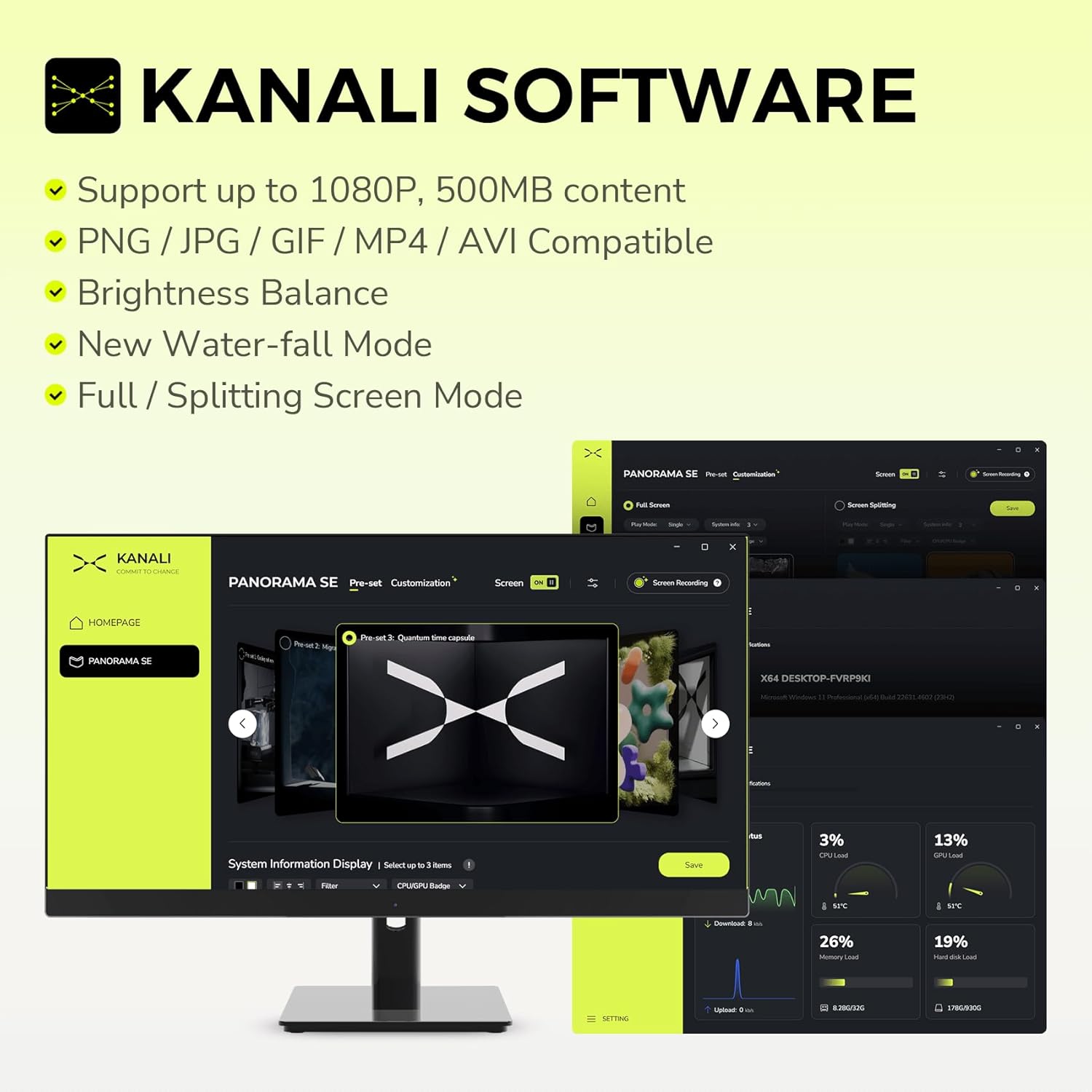 TRYX Panorama SE 360 ARGB 360mm AIO Rotatable 6.5'' AMOLED Curved Screen 3D Anamorphic Effect Customizable AIO Cooler 360mm Asetek Adela 280w TDP...