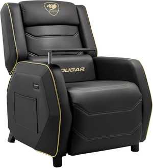 COUGAR Ranger Pro Royal Gaming Sofa, Steel-Frame, Breathable Pvc Leather, With Lumbar Pillow, 157Â° Recliner System, 160Kg Weight Capacity- Black