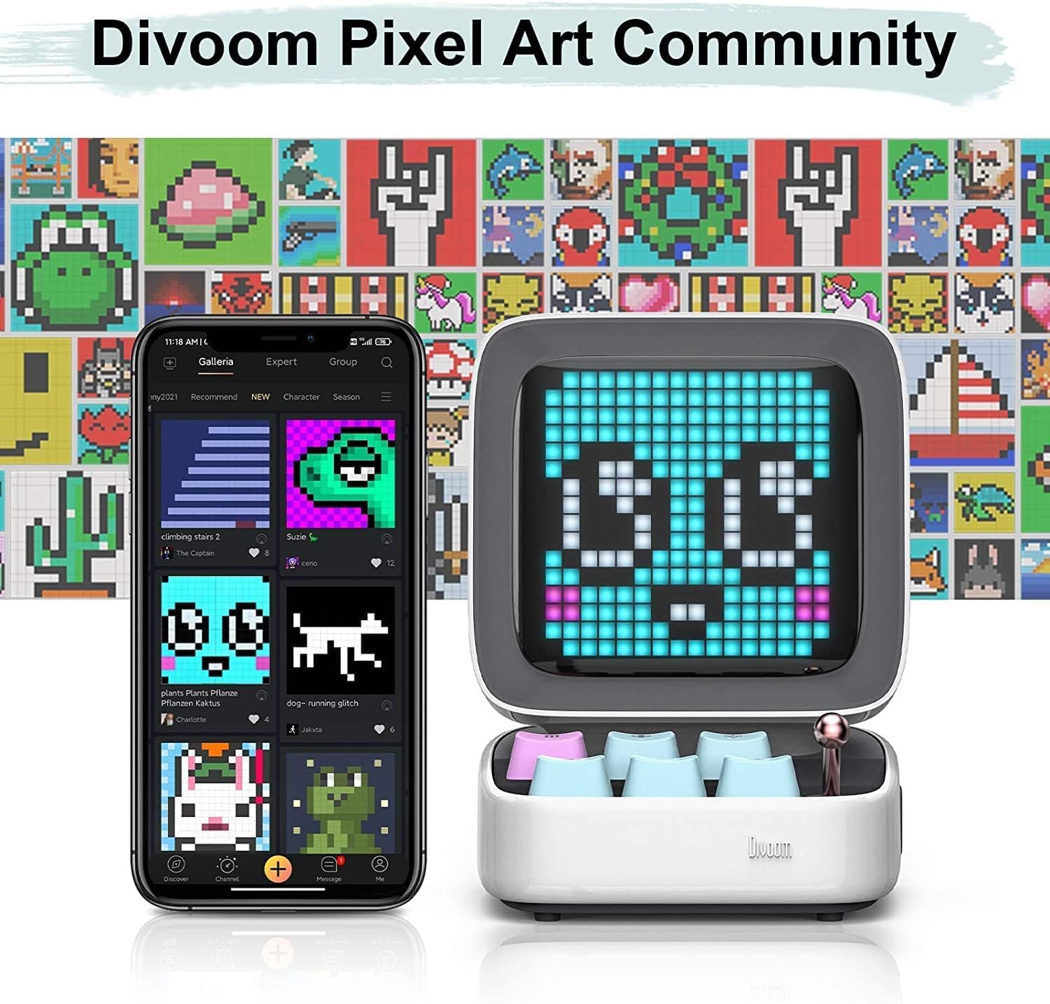  Divoom Ditoo Pro Bluetooth Mini Speaker - White