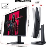  KOORUI 27 Inch Full HD Gaming Monitor 240hz, 1ms, DCI-P3 90% Color Gamut, Adaptive Sync (1920 x 1080, HDMI, DisplayPort) Black