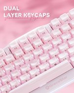GravaStar Mercury K1 75% Pink Wireless Keyboard, Aluminum Alloy Exoskeleton Design Mechanical Gaming Keyboard, Gasket Hot-Swap Socket, Linear Switches, RGB