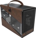 MONTECH Heritage PRO mATX, Compact Leather Gaming Chassis with Signature Handle Design, Supports RTX 50 Series GPUs, ATX PSU, and 360mm AIO, 4 Pre-Installed Fans, Headphone Hanger - Black (PRO)