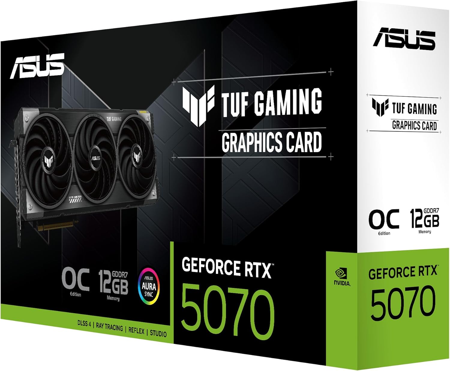 ASUS TUF Gaming GeForce RTX â„¢ 5070 12GB GDDR7 OC Edition Gaming Graphics Card (PCIeÂ® 5.0, HDMIÂ®/DP 2.1, 3.125-slot, Military-Grade Components, Protective PCB Coating, axial-tech Fans)