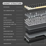  YUNZII AL71 68% Mechanical Keyboard, Full Aluminum CNC, Hot Swappable Gasket, 2.4GHz Wireless BT5.0/USB-C Wired Gaming Keyboard,NKRO Programmable RGB...