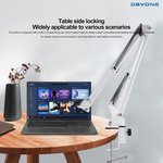  DAYONG Microphone Boom Stand,Heavy Duty Mic Boom Arm Desk Mount Adjustable Suspension Mic Stand (White)