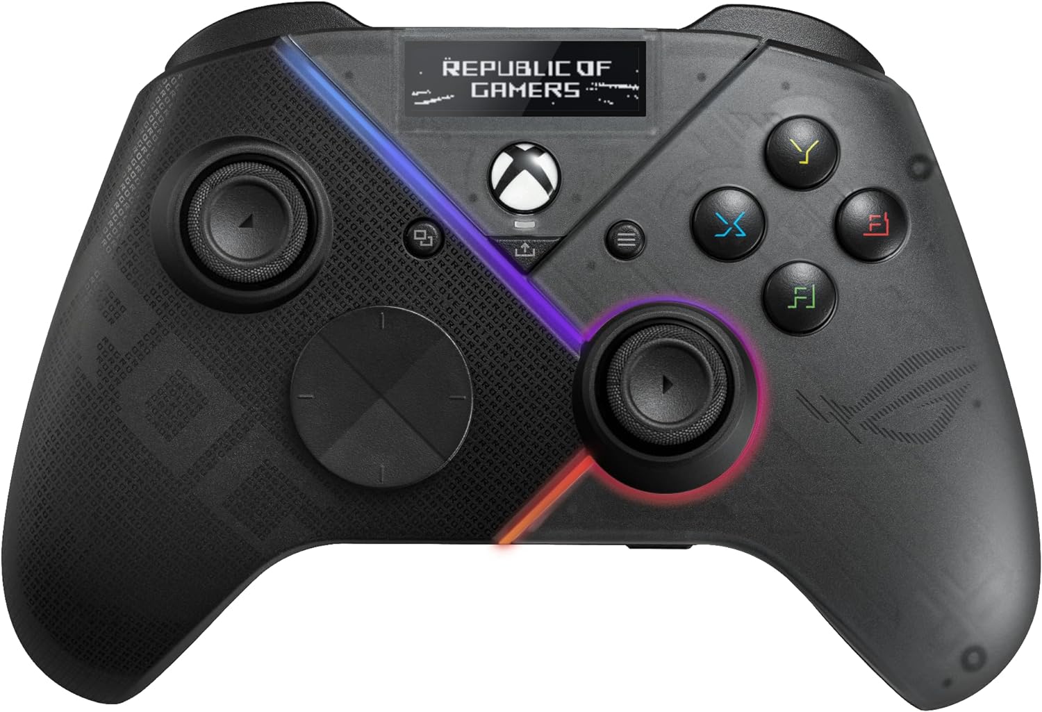  ASUS ROG Raikiri Pro Wireless PC controller, OLED display, USB-C/2.4GHz/BT on PC, USB-C on Xbox, 4 remappable rear buttons, step/linear triggers, adjustable