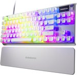  SteelSeries Apex 7 TKL Ghost - Mechanical Gaming Keyboard - OLED Smart Display - Linear & Quiet - Doubleshot PBT Pudding Keycaps - American QWERTY Layout