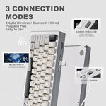  YUNZII AL71 68% Mechanical Keyboard, Full Aluminum CNC, Hot Swappable Gasket, 2.4GHz Wireless BT5.0/USB-C Wired Gaming Keyboard,NKRO Programmable RGB...