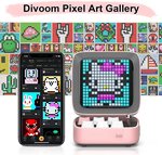 Divoom Ditoo Programmable Bluetooth Mini Speaker, Customizable Pixel Art LED, DIY Design With Wireless App Control, Mechanical Keyboard, Pink | 756429