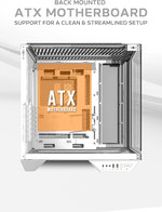 DarkFlash DY470 ATX Computer Case, 7x Pre-Installed aRGB Fans, 360mm Radiators, Up to 10x 120mm Fan Support, Cable Management Panel, 330Â° Immersive Panoramic View, 3 Glass Panels, Ice White | DY470