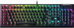 Razer BlackWidow V4 X Mechanical Keyboard, Razer Green Switches, Wired Connectivity, Multi-Functional Roller, 6 Dedicated Macro Keys, Doubleshot ABS Keys, ENG-ARAB Layout, Black | RZ03-04703500-R391