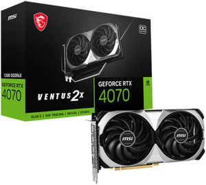 MSI GeForce RTX 4070 Ventus 2X 12G OC Graphics Card, 12GB GDDR6X 192-Bit Memory, 2505MHz Boost Clock, 5888 CUDA Cores, 21Gbps Memory Speed, PCIe Gen 4, 3x DP / HDMI, White | 912-V513-403