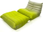 NAVO Cloud Couch, Single Seated Foam Sofa | Floor Gaming Sofa/Lazy Lounge Chair or a Single Floor Sofa for Livingroom, Bedroom or Office (InfinityWeave, MILKY RED - Sofa & Ottoman)