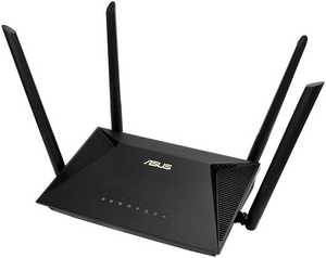 Asus RT-AX1800U Dual Band Wi-Fi 6 Router, 2.4/5GHz, 1.6Gbps, Dual-Core, 20/40/80 MHz, 4x Ex-Antennas, 3x LAN, Black | 90IG06P0-MO3520
