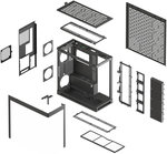 HAVN HS 420 E-ATX Mid Tower VGPU Edition Computer Case, Up To 420mm Radiators, 11x Fan Support, SGCC Sheet Metal, Tempered Glass, ABS, Zinc Alloy, NdFeB Magnets, Black | HVN-CA-HS420-08