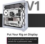  APNX V1 Dual-Chamber ATX Mid-Tower Airflow PC Case, Panoramic Glass Panels, 10 Fan Slots, 360mm Radiator Support, Angular Intake 16cmx2 Fan Bracket, GPU