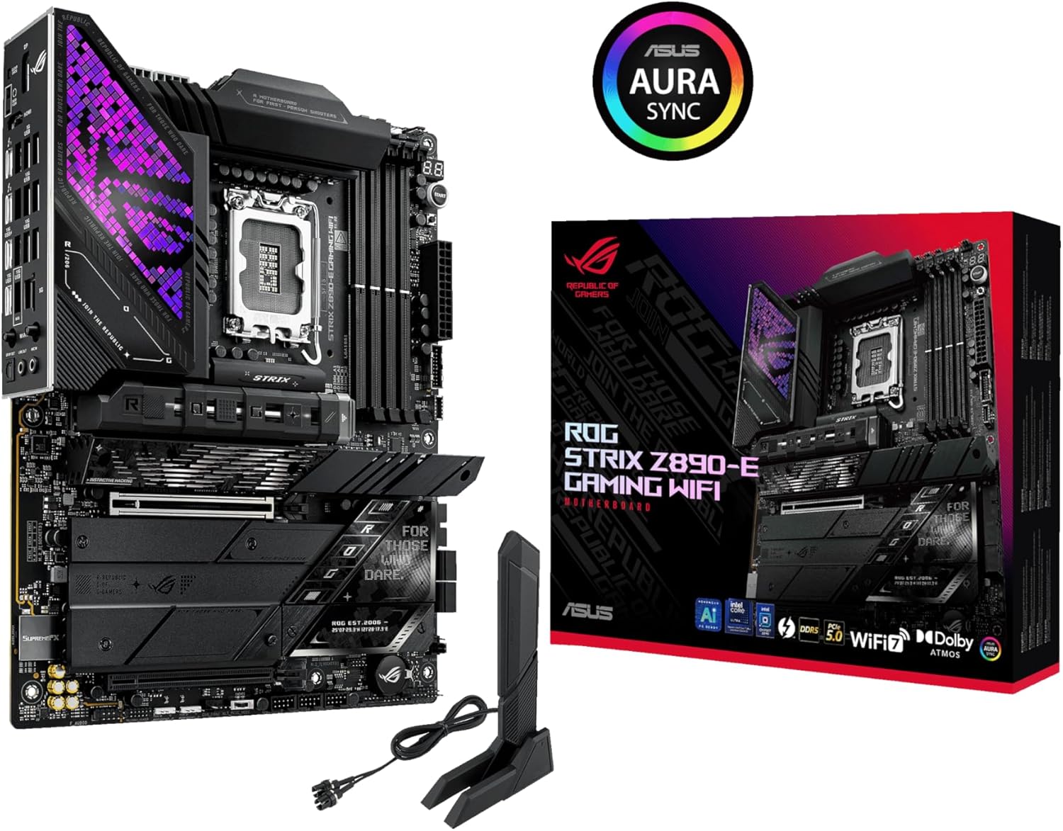 ASUS ROG Strix Z890-E Gaming WiFi IntelÂ® Z890 LGA 1851 ATX Motherboard, Advanced AI PC-Ready, 18+2+1+2 Stages, DDR5, WiFi 7, 7X M.2, Thunderboltâ„¢ 4, USB...