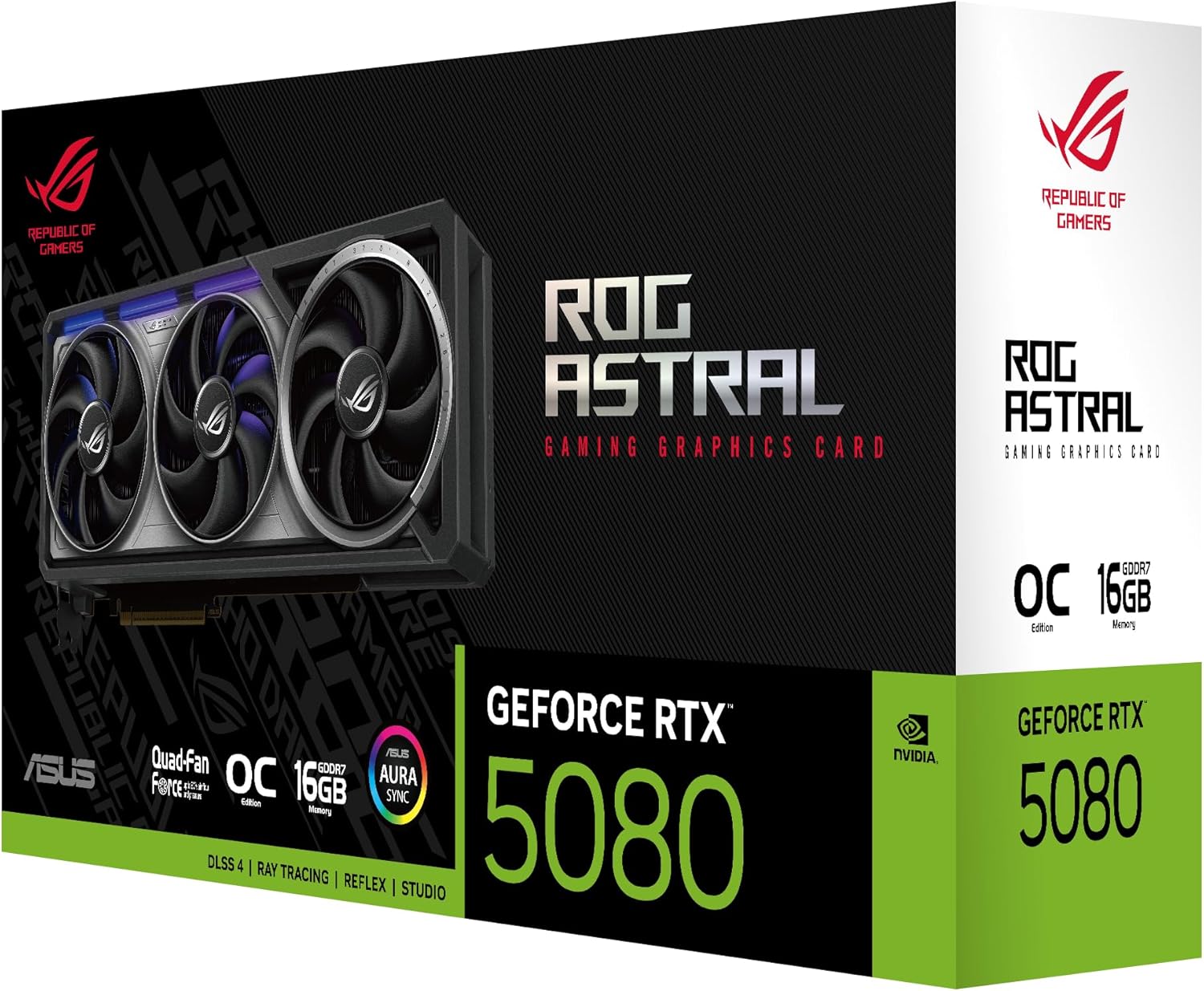  ASUS ROG Astral GeForce RTXâ„¢ 5080 OC Edition Gaming Graphics Card (PCIeÂ® 5.0, 16GB GDDR7, HDMIÂ®/DP 2.1, 3.8-Slot, 4-Fan Design, Axial-tech Fans, Patented...