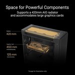  ASUS ProArt PA602 Wood Edition Tempered Glass E-ATX PC Case (Certified Wood, Pre-Installed System Fans and Graphics Card Holder, Supports 420mm Radiator, IR...