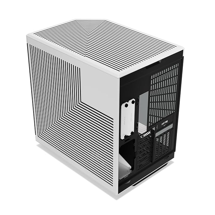 HYTE Y70 Upgraded Modern Aesthetic Dual Chamber Panoramic Tempered Glass Mid-Tower ATX Computer Gaming Case with PCIE 4.0 Riser Cable Included, White (CS-HYTE-Y70-BW)