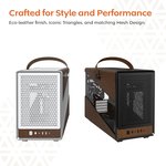 MONTECH Heritage PRO mATX, Compact Leather Gaming Chassis with Signature Handle Design, Supports RTX 50 Series GPUs, ATX PSU, and 360mm AIO, 4 Pre-Installed...