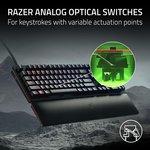  Razer Huntsman V2 Analog Gaming Keyboard: Razer Analog Optical Switches - Chroma RGB Lighting - Magnetic Plush Wrist Rest - Dedicated Media Keys & Dial