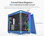 MONTECH, KING 95 Dual-Chamber ATX Mid-Tower PC Gaming Case, High-Airflow, Toolless Panels, Sturdy Curved Tempered Glass Front and Side Panel, ARGB Lighting, Prussian Blue