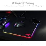 ASUSROG Balteus Qi Vertical Gaming Mouse Pad with Wireless Qi Charging Zone, Hard Micro-Textured Gaming Surface, USB Pass-Through, Aura Sync RGB Lighting and Non-Slip Base (12.6â€ X 14.6â€)