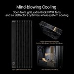  ASUS ProArt PA602 Wood Edition Tempered Glass E-ATX PC Case (Certified Wood, Pre-Installed System Fans and Graphics Card Holder, Supports 420mm Radiator, IR...