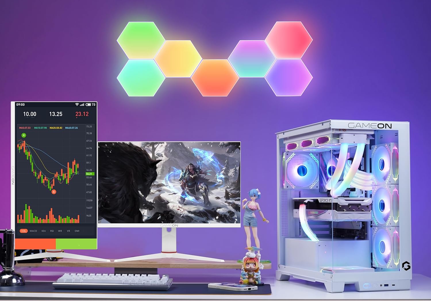 GAMEON GOA27FHD360IPS Artic Pro-Series, White Gaming Monitor 27 Inch, 1920x1080p FHD IPS Panel, 360Hz Refresh Rate, 0.5ms Response Time, Adjustable Stand, Supports PS5