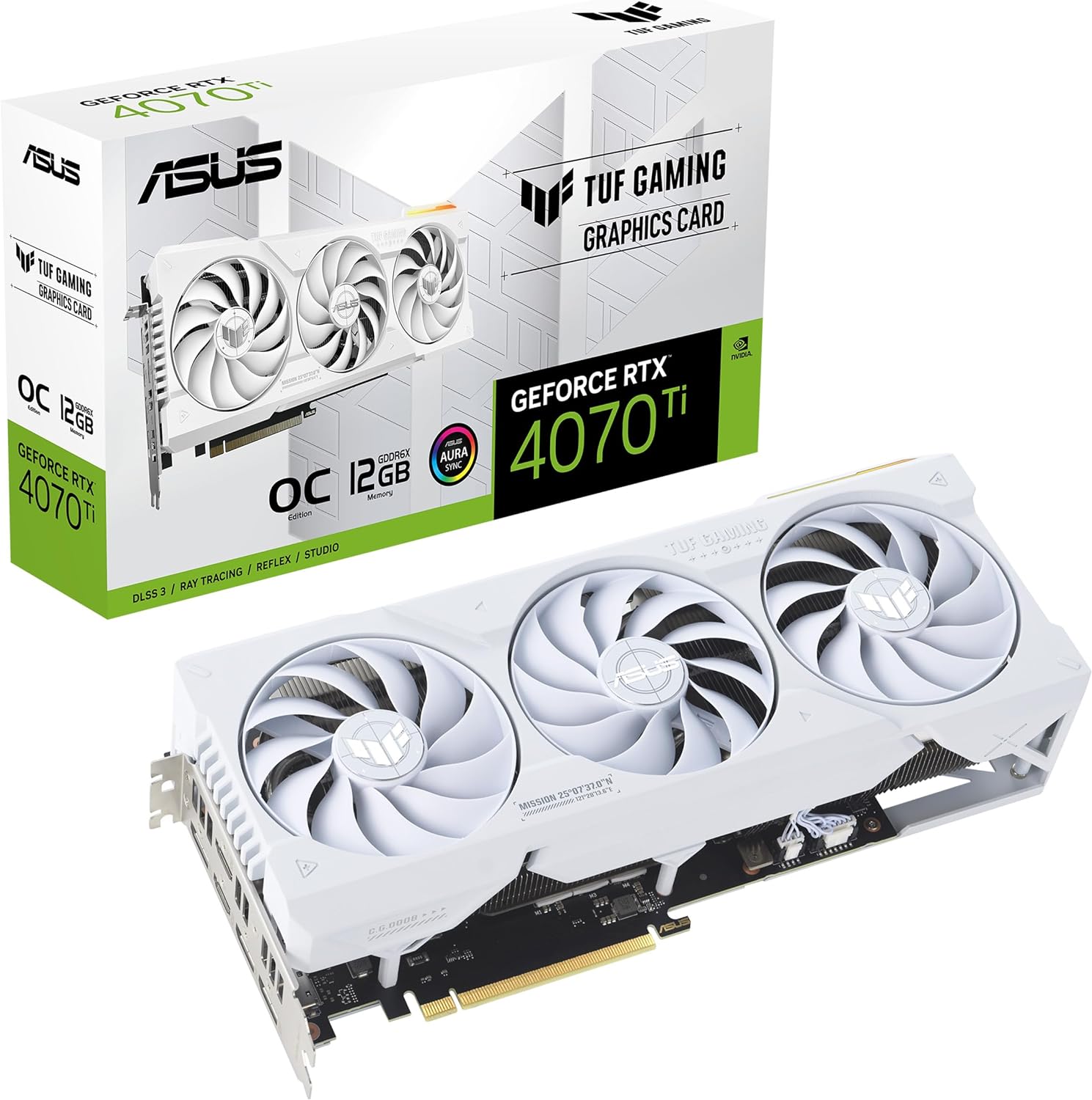 ASUS TUF Gaming GeForce RTX 4070 Ti White 12GB GDDR6X OC Edition Gaming Graphics Card White (NVIDIA GeForce RTX4070Ti DLSS 3, PCIe 4.0, 2X HDMI 2.1, 3X...
