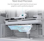  ASUS ROG Herculx Graphics Card Holder White Edition (Tool-Free Design, Included Spirit Level, Solid zinc Alloy, 72-128mm, Aura Sync)