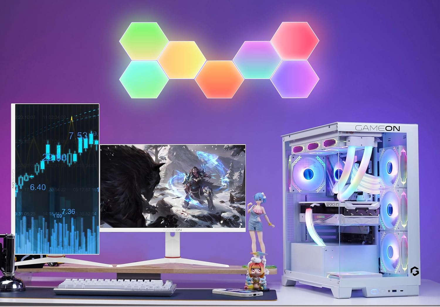 GAMEON GOA27FHD360IPS Artic Pro-Series, White Gaming Monitor 27 Inch, 1920x1080p FHD IPS Panel, 360Hz Refresh Rate, 0.5ms Response Time, Adjustable Stand, Supports PS5