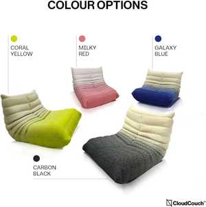 NAVO Cloud Couch, Single Seated Foam Sofa | Floor Gaming Sofa/Lazy Lounge Chair or a Single Floor Sofa for Livingroom, Bedroom or Office (InfinityWeave, MILKY RED - Sofa & Ottoman)