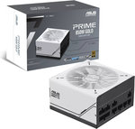 ASUS Prime AP-850G Fully Modular ATX Power Supply, 850W Power, 80 Plus Gold Efficiency, Active PFC, ATX 3.0 Compatible, Dual-Ball Fan Bearings, White | 90YE00U0-B0NB00
