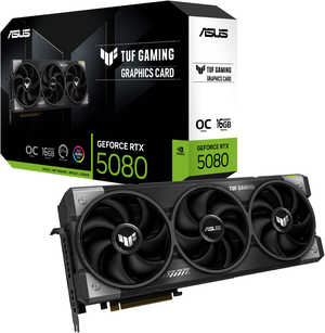 ASUS TUF Gaming GeForce RTX 5080 OC Graphics Card, 16GB GDDR7 256-Bit Memory, 10752 CUDA Cores, 30 Gbps Memory Clock, PCI Express 5.0 | TUF-RTX5080-O16G-GAMING