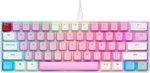 GamerTek GK60 Mini Pro Mechanical Gaming Keyboard, 61 Keys ANSI, English + Arabic Dual Layout, NKRO Full Anti Ghosting, RGB With 18 Effects, Detachable Cable, Cotton Candy Pink | GK60 Mini Pro