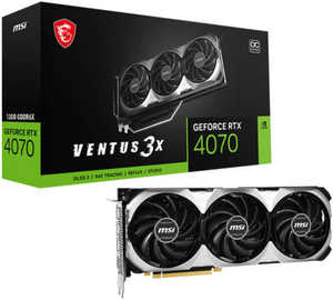  MSI GeForce RTX 4070 VENTUS 3X OC Graphics Card, 12GB GDDR6X 192-bit Memory, 2505MHz Boost Clock, 5888 CUDA Cores, 21Gbps Memory Speed, PCI E Gen 4, 3xDP / 1x HDMI 